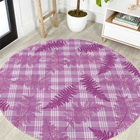 Pink Palaka Hawaii Palapalai Round Carpet Hawaiian Fern - Polynesian Pride
