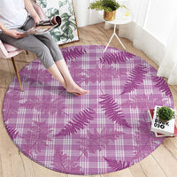 Pink Palaka Hawaii Palapalai Round Carpet Hawaiian Fern - Polynesian Pride
