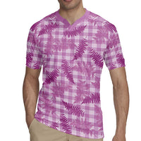 Pink Palaka Hawaii Palapalai Rugby Jersey Hawaiian Fern - Polynesian Pride