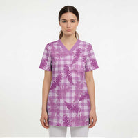 Pink Palaka Hawaii Palapalai Scrub Top Hawaiian Fern LT14 - Polynesian Pride