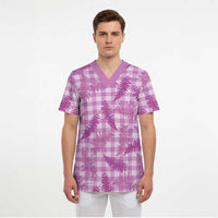 Pink Palaka Hawaii Palapalai Scrub Top Hawaiian Fern LT14 - Polynesian Pride