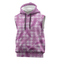 Pink Palaka Hawaii Palapalai Sleeveless Hoodie Hawaiian Fern LT14 Pink - Polynesian Pride