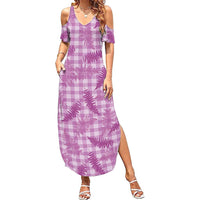 Pink Palaka Hawaii Palapalai Summer Maxi Dress Hawaiian Fern LT14 Women Pink - Polynesian Pride