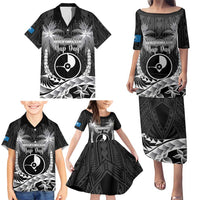 FSM Yap Day Family Matching Puletasi and Hawaiian Shirt 2025 Wa'ab Micronesia Black Color