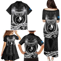FSM Yap Day Family Matching Puletasi and Hawaiian Shirt 2025 Wa'ab Micronesia Black Color