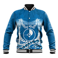 FSM Yap Day Baseball Jacket 2025 Wa'ab Micronesia Flag Color