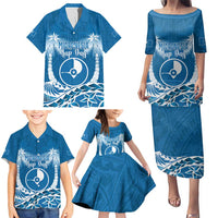 FSM Yap Day Family Matching Puletasi and Hawaiian Shirt 2025 Wa'ab Micronesia Flag Color