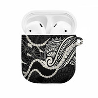 Aloha Hawaii Kalo Pikake Lei AirPods Case Chest Tattoo Black Hawaiian Pattern LT14 Black - Polynesian Pride