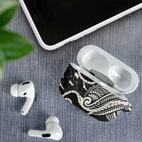 Aloha Hawaii Kalo Pikake Lei AirPods Case Chest Tattoo Black Hawaiian Pattern