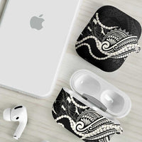Aloha Hawaii Kalo Pikake Lei AirPods Case Chest Tattoo Black Hawaiian Pattern