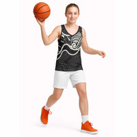 Aloha Hawaii Kalo Pikake Lei Basketball Jersey Chest Tattoo Black Hawaiian Pattern LT14 - Polynesian Pride