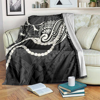 Aloha Hawaii Kalo Pikake Lei Blanket Chest Tattoo Black Hawaiian Pattern LT14 Black - Polynesian Pride