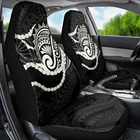 Aloha Hawaii Kalo Pikake Lei Car Seat Cover Chest Tattoo Black Hawaiian Pattern LT14 - Polynesian Pride