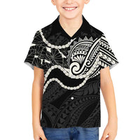 Aloha Hawaii Kalo Pikake Lei Family Matching Mermaid Dress and Hawaiian Shirt Chest Tattoo Black Hawaiian Pattern