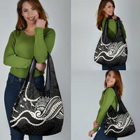 Aloha Hawaii Kalo Pikake Lei Grocery Bag Chest Tattoo Black Hawaiian Pattern LT14 - Polynesian Pride