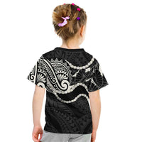 Aloha Hawaii Kalo Pikake Lei Kid T Shirt Chest Tattoo Black Hawaiian Pattern LT14 - Polynesian Pride