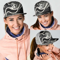 Aloha Hawaii Kalo Pikake Lei Mesh Trucker Cap Chest Tattoo Black Hawaiian Pattern LT14 - Polynesian Pride