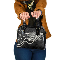 Aloha Hawaii Kalo Pikake Lei Shoulder Handbag Chest Tattoo Black Hawaiian Pattern LT14 One Size Black - Polynesian Pride
