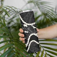 Aloha Hawaii Kalo Pikake Lei Skinny Tumbler Chest Tattoo Black Hawaiian Pattern LT14 - Polynesian Pride