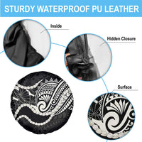 Aloha Hawaii Kalo Pikake Lei Spare Tire Cover Chest Tattoo Black Hawaiian Pattern LT14 - Polynesian Pride