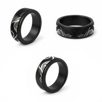 Aloha Hawaii Kalo Pikake Lei Spinner Ring Chest Tattoo Black Hawaiian Pattern LT14 - Polynesian Pride
