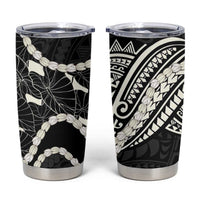 Aloha Hawaii Kalo Pikake Lei Tumbler Cup Chest Tattoo Black Hawaiian Pattern LT14 Black - Polynesian Pride