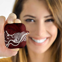 Aloha Hawaii Kalo Pikake Lei AirPods Case Chest Tattoo Oxblood Hawaiian Pattern LT14 - Polynesian Pride