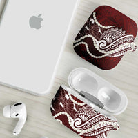 Aloha Hawaii Kalo Pikake Lei AirPods Case Chest Tattoo Oxblood Hawaiian Pattern LT14 - Polynesian Pride