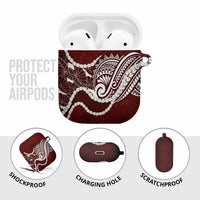 Aloha Hawaii Kalo Pikake Lei AirPods Case Chest Tattoo Oxblood Hawaiian Pattern