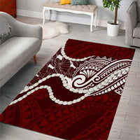 Aloha Hawaii Kalo Pikake Lei Area Rug Chest Tattoo Oxblood Hawaiian Pattern LT14 - Polynesian Pride