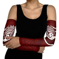 Aloha Hawaii Kalo Pikake Lei Arm Sleeves Chest Tattoo Oxblood Hawaiian Pattern LT14 - Polynesian Pride