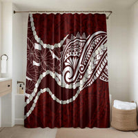 Aloha Hawaii Kalo Pikake Lei Bathroom Set Chest Tattoo Oxblood Hawaiian Pattern LT14 Shower Curtain Only Oxblood - Polynesian Pride