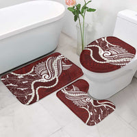 Aloha Hawaii Kalo Pikake Lei Bathroom Set Chest Tattoo Oxblood Hawaiian Pattern LT14 - Polynesian Pride