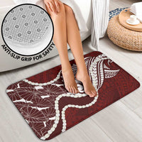 Aloha Hawaii Kalo Pikake Lei Bathroom Set Chest Tattoo Oxblood Hawaiian Pattern LT14 - Polynesian Pride