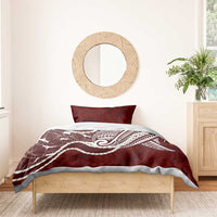 Aloha Hawaii Kalo Pikake Lei Bedding Set Chest Tattoo Oxblood Hawaiian Pattern LT14 - Polynesian Pride