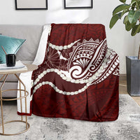 Aloha Hawaii Kalo Pikake Lei Blanket Chest Tattoo Oxblood Hawaiian Pattern LT14 - Polynesian Pride