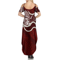 Aloha Hawaii Kalo Pikake Lei Family Matching Summer Maxi Dress and Hawaiian Shirt Chest Tattoo Oxblood Hawaiian Pattern