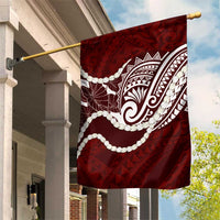 Aloha Hawaii Kalo Pikake Lei Garden Flag Chest Tattoo Oxblood Hawaiian Pattern LT14 House Flag Oxblood - Polynesian Pride