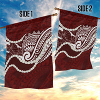 Aloha Hawaii Kalo Pikake Lei Garden Flag Chest Tattoo Oxblood Hawaiian Pattern LT14 - Polynesian Pride