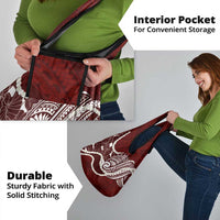 Aloha Hawaii Kalo Pikake Lei Grocery Bag Chest Tattoo Oxblood Hawaiian Pattern LT14 - Polynesian Pride