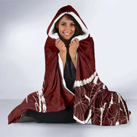 Aloha Hawaii Kalo Pikake Lei Hooded Blanket Chest Tattoo Oxblood Hawaiian Pattern LT14 - Polynesian Pride