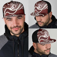 Aloha Hawaii Kalo Pikake Lei Mesh Trucker Cap Chest Tattoo Oxblood Hawaiian Pattern LT14 - Polynesian Pride