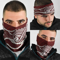 Aloha Hawaii Kalo Pikake Lei Neck Gaiter Chest Tattoo Oxblood Hawaiian Pattern LT14 - Polynesian Pride