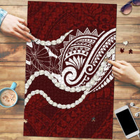 Aloha Hawaii Kalo Pikake Lei Puzzle Chest Tattoo Oxblood Hawaiian Pattern LT14 Oxblood - Polynesian Pride