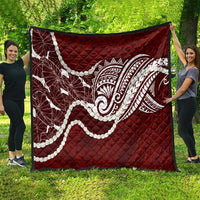Aloha Hawaii Kalo Pikake Lei Quilt Chest Tattoo Oxblood Hawaiian Pattern LT14 - Polynesian Pride
