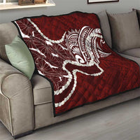 Aloha Hawaii Kalo Pikake Lei Quilt Chest Tattoo Oxblood Hawaiian Pattern LT14 - Polynesian Pride