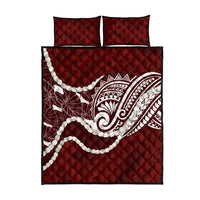 Aloha Hawaii Kalo Pikake Lei Quilt Bed Set Chest Tattoo Oxblood Hawaiian Pattern LT14 - Polynesian Pride