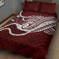 Aloha Hawaii Kalo Pikake Lei Quilt Bed Set Chest Tattoo Oxblood Hawaiian Pattern LT14 - Polynesian Pride