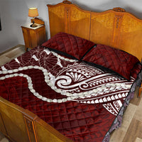 Aloha Hawaii Kalo Pikake Lei Quilt Bed Set Chest Tattoo Oxblood Hawaiian Pattern LT14 - Polynesian Pride