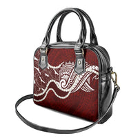 Aloha Hawaii Kalo Pikake Lei Shoulder Handbag Chest Tattoo Oxblood Hawaiian Pattern LT14 - Polynesian Pride